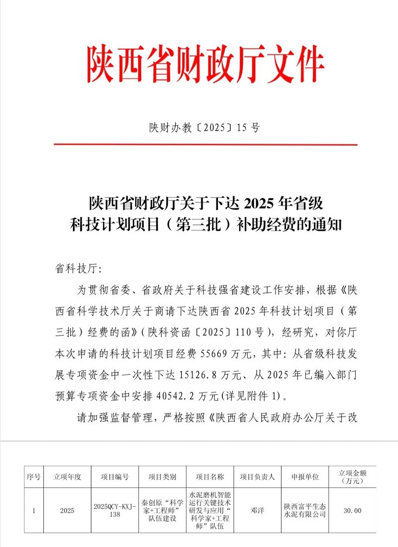 富平公司獲批陜西省秦創(chuàng)原“科學(xué)家+工程師”隊(duì)伍建設(shè)項(xiàng)目